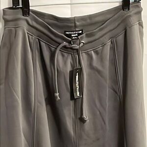 PrettyLittleThing Shape Charcoal Binded High Waist Wide Leg Joggers